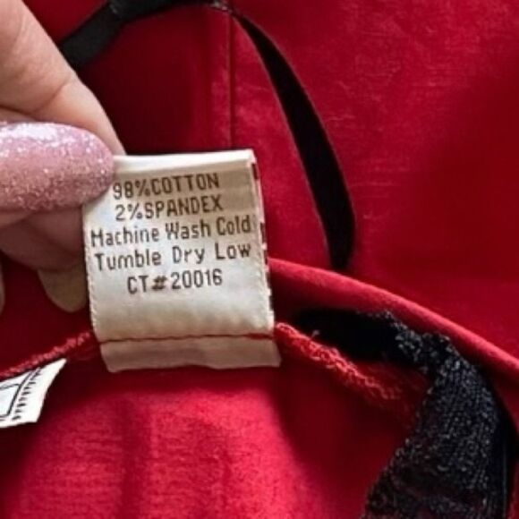 SCULLY Shirt Corset NWT Blouse Marion Ruffle Button Up Stretch Red Black Size M - Picture 9 of 14